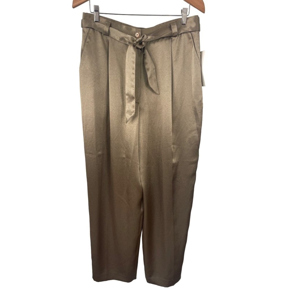 Liz Claiborne Collection VTG 80's pleated high waist gold satin pants Sz 16 NWT